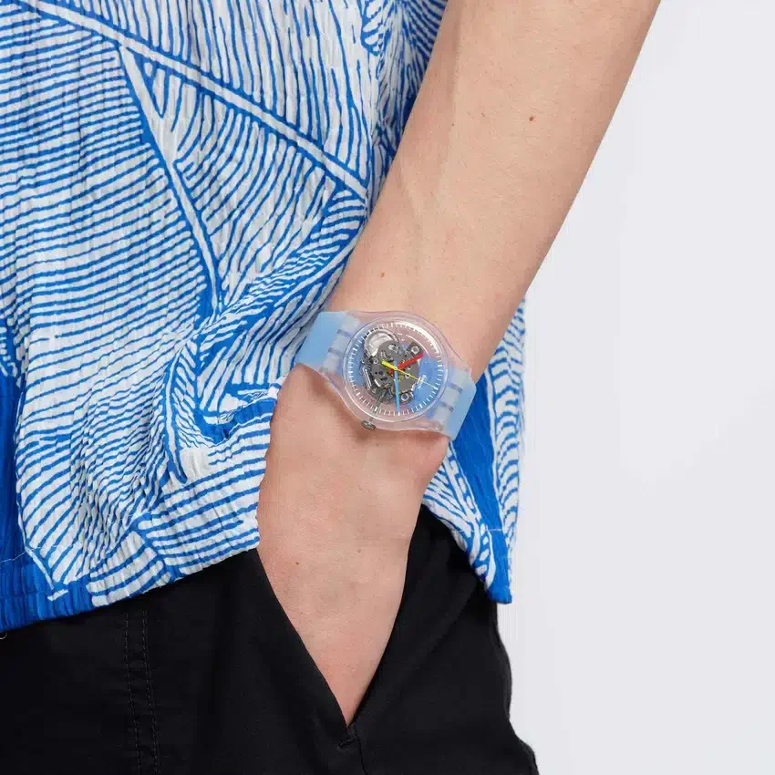 Clear blauw gestreept