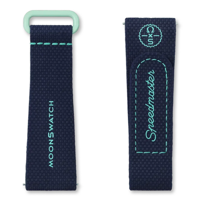 MoonSwatch donkerblauw/groen rubber