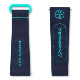 MoonSwatch donkerblauw/turkoois rubber