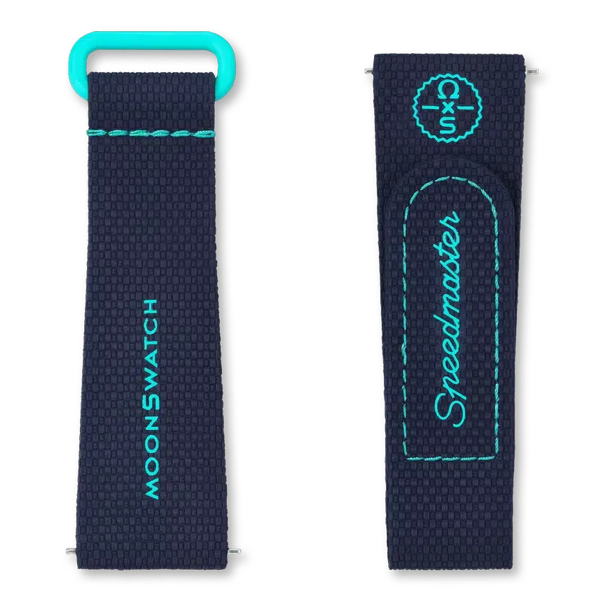 MoonSwatch donkerblauw/turkoois rubber