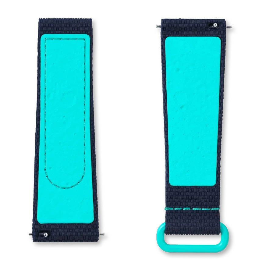 MoonSwatch donkerblauw/turkoois rubber