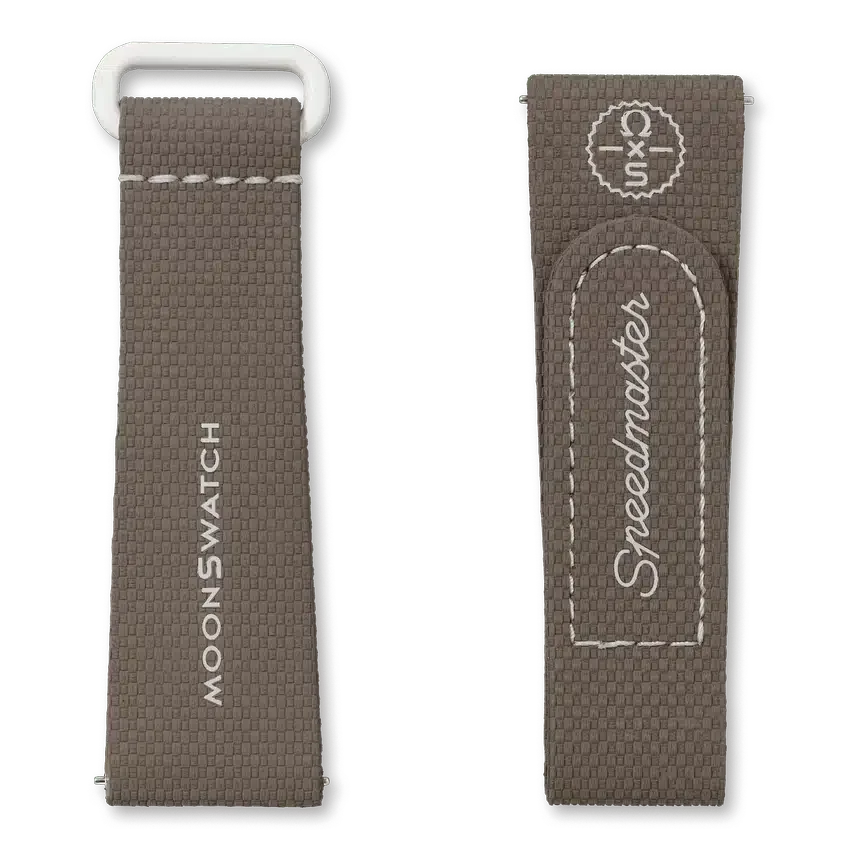 MoonSwatch donkerbruin/zandkleurig rubber