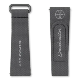 MoonSwatch donkergrijs/zwart rubber