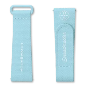 MoonSwatch lichtblauw/wit rubber