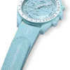 MoonSwatch lichtblauw/wit rubber