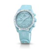 MoonSwatch lichtblauw/wit rubber