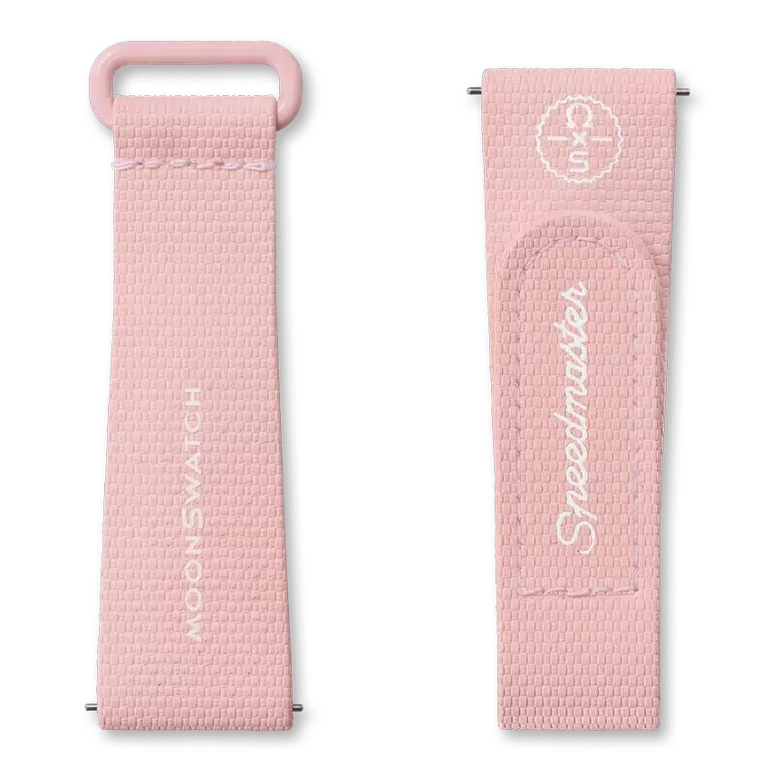 MoonSwatch lichtroze/wit rubber