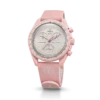 MoonSwatch lichtroze/wit rubber