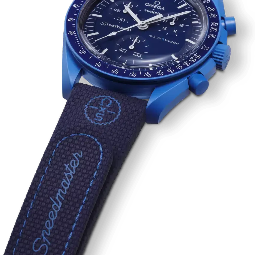 MoonSwatch marineblauw/blauw rubber