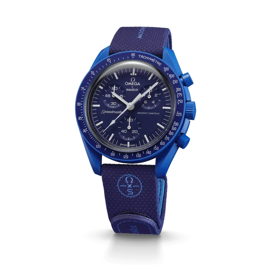 MoonSwatch marineblauw/blauw rubber
