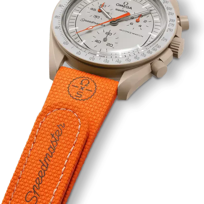 MoonSwatch oranje/zandkleurig rubber