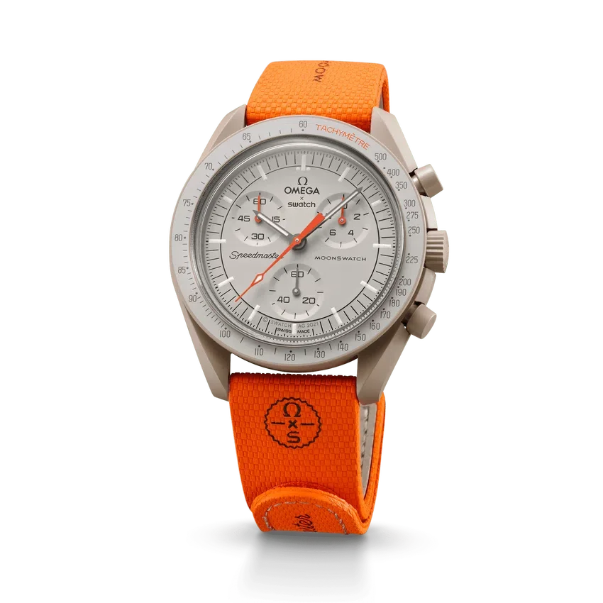 MoonSwatch oranje/zandkleurig rubber