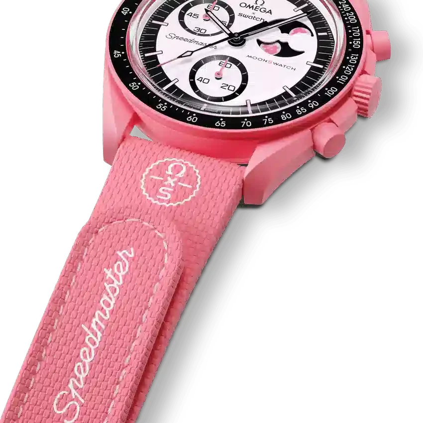 MoonSwatch Roze/Roze Rubber