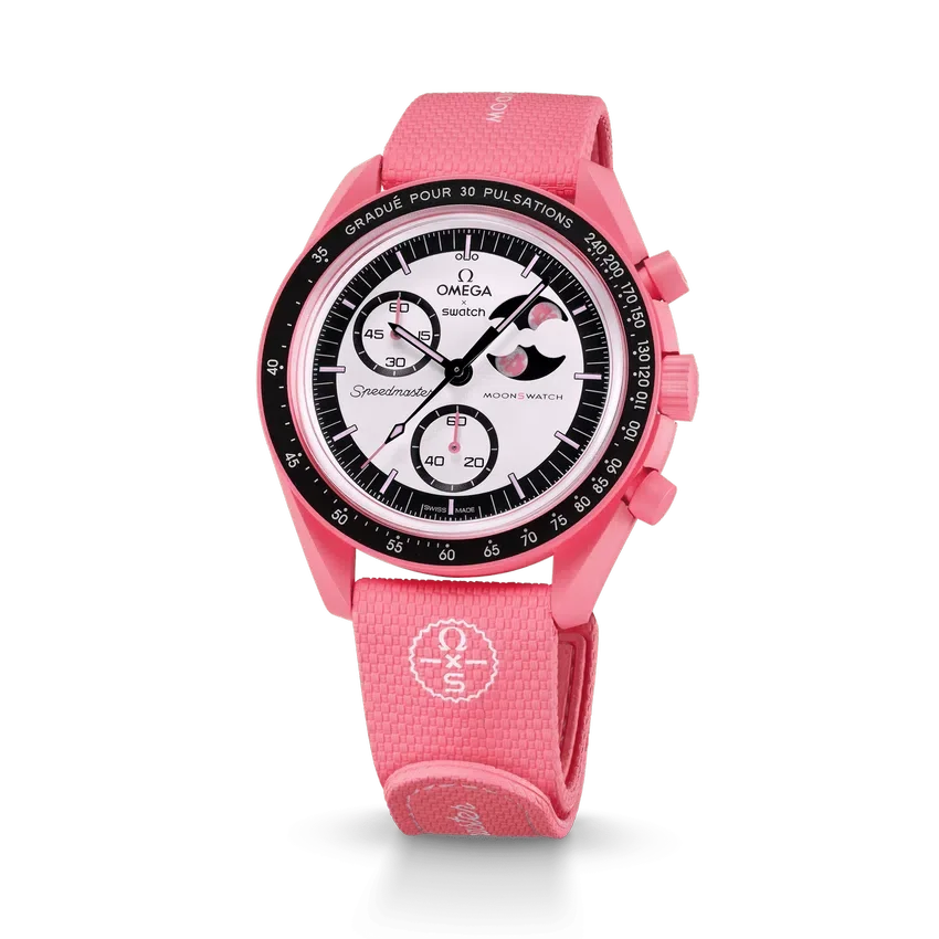 MoonSwatch Roze/Roze Rubber