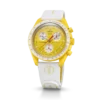 MoonSwatch wit/geel rubber