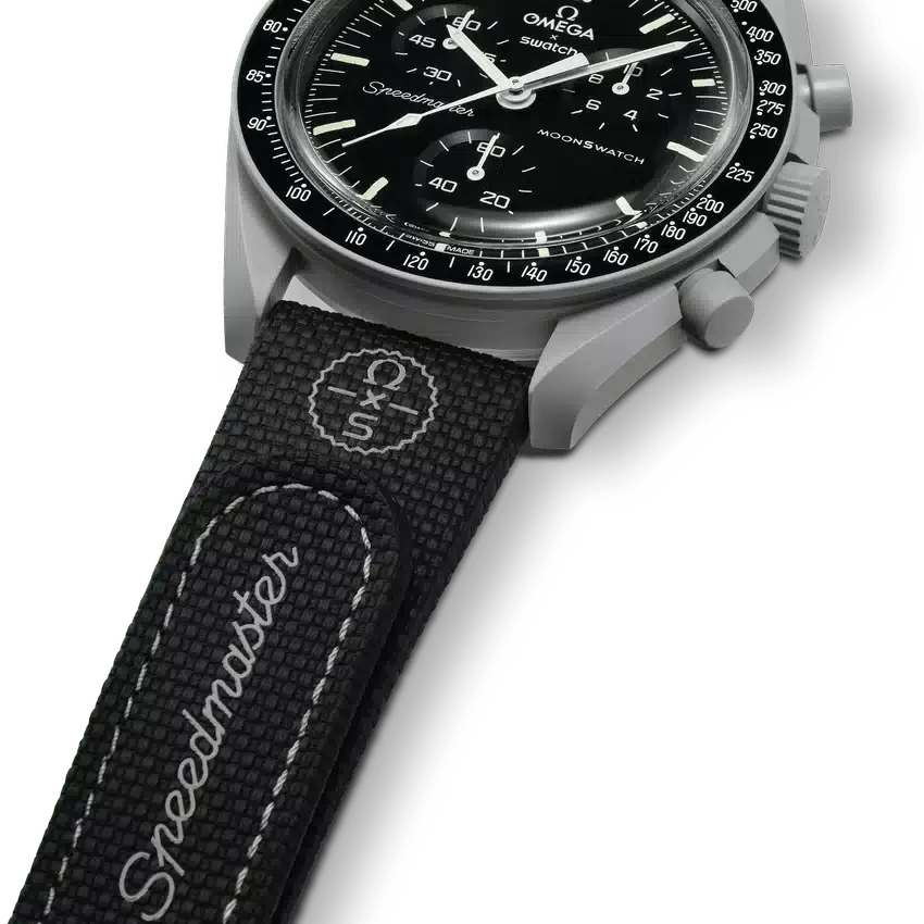 MoonSwatch zwart/grijs rubber