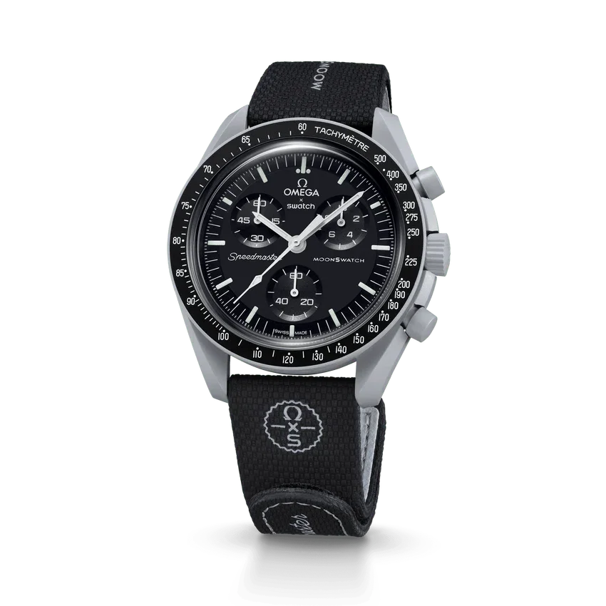 MoonSwatch zwart/grijs rubber