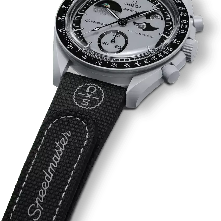 MoonSwatch zwart/grijs rubber