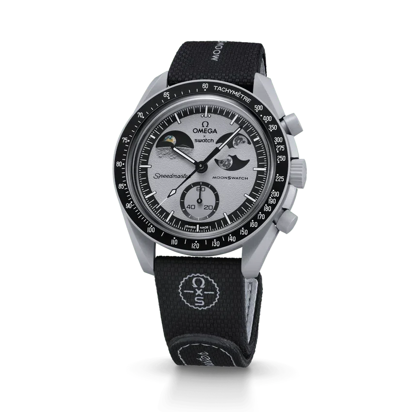 MoonSwatch zwart/grijs rubber