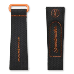 MoonSwatch zwart/oranje rubber