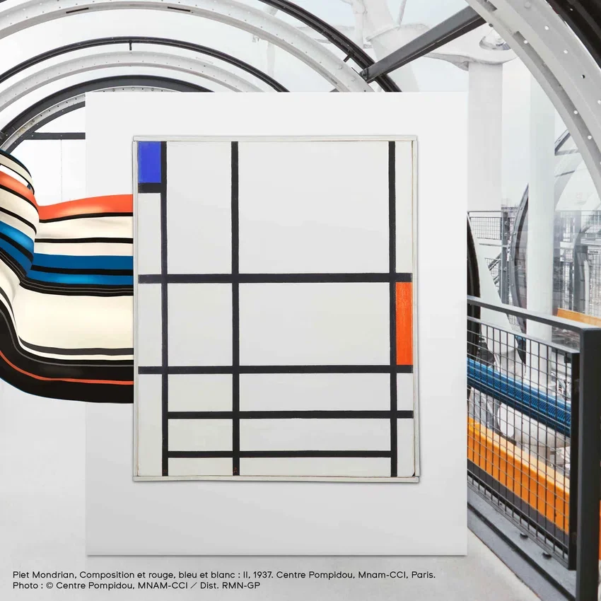 Rood, blauw en wit, door Piet Mondriaan